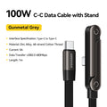 Essager 100W Type-C Cable Foldable Phone Holder Cable PD Fast Charging For iPhone 17 16 15 Pro Max Macbook Samsung Huawei Xiaomi