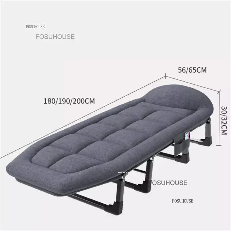 Minimalist Folding Bed Leisure Portable Sleeping Beds Indoor Modern home Furniture Office Lunch Break Individual Recliner Bed L