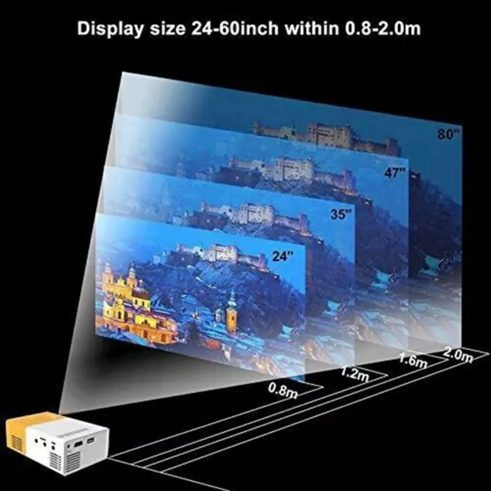 1080P Resolution Mini Projector Built-in Speaker LCD Technology Portable Projector Halloween Gifts Remote Control LED Projector