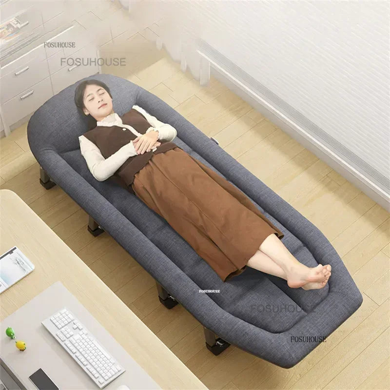 Minimalist Folding Bed Leisure Portable Sleeping Beds Indoor Modern home Furniture Office Lunch Break Individual Recliner Bed L
