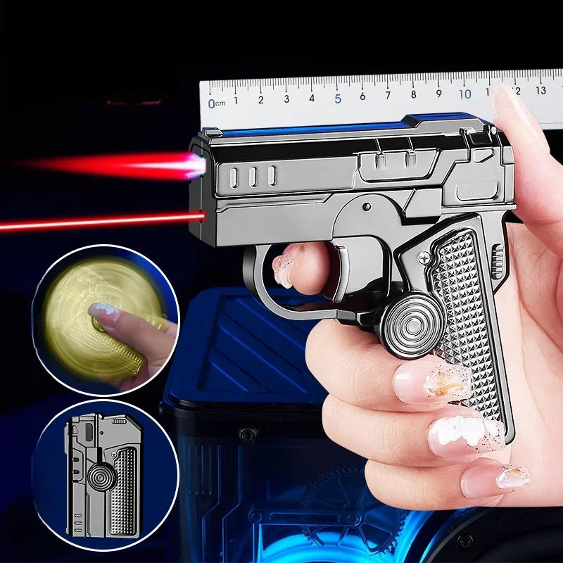 Multi Functional Decompression Gun Type Lighter Foldable Dual Form Gyro Shaped Lighter Creative Trendy Cigarette Accessory Giftt