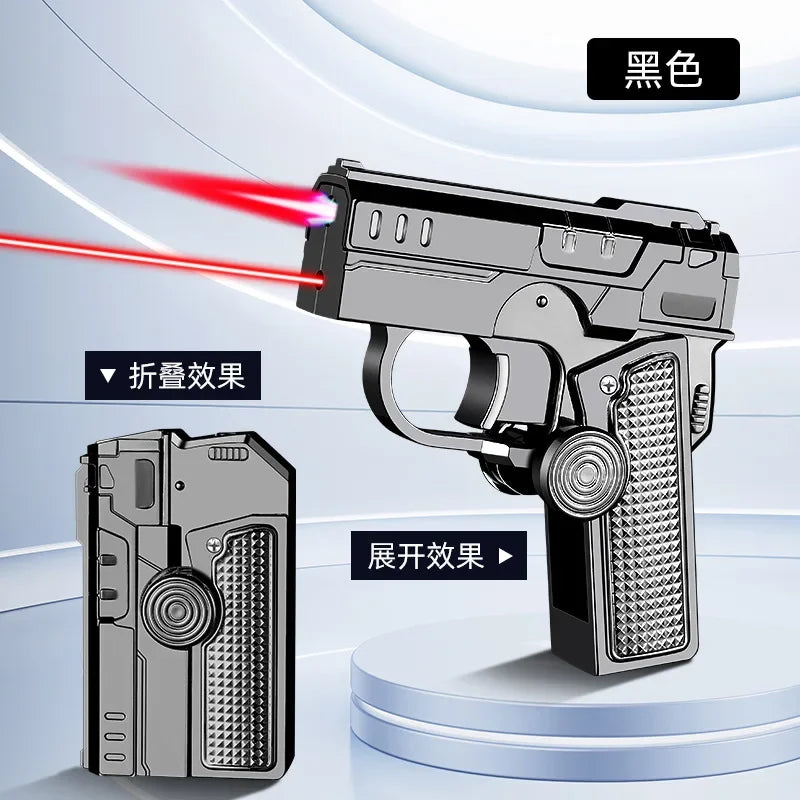 Multi Functional Decompression Gun Type Lighter Foldable Dual Form Gyro Shaped Lighter Creative Trendy Cigarette Accessory Giftt