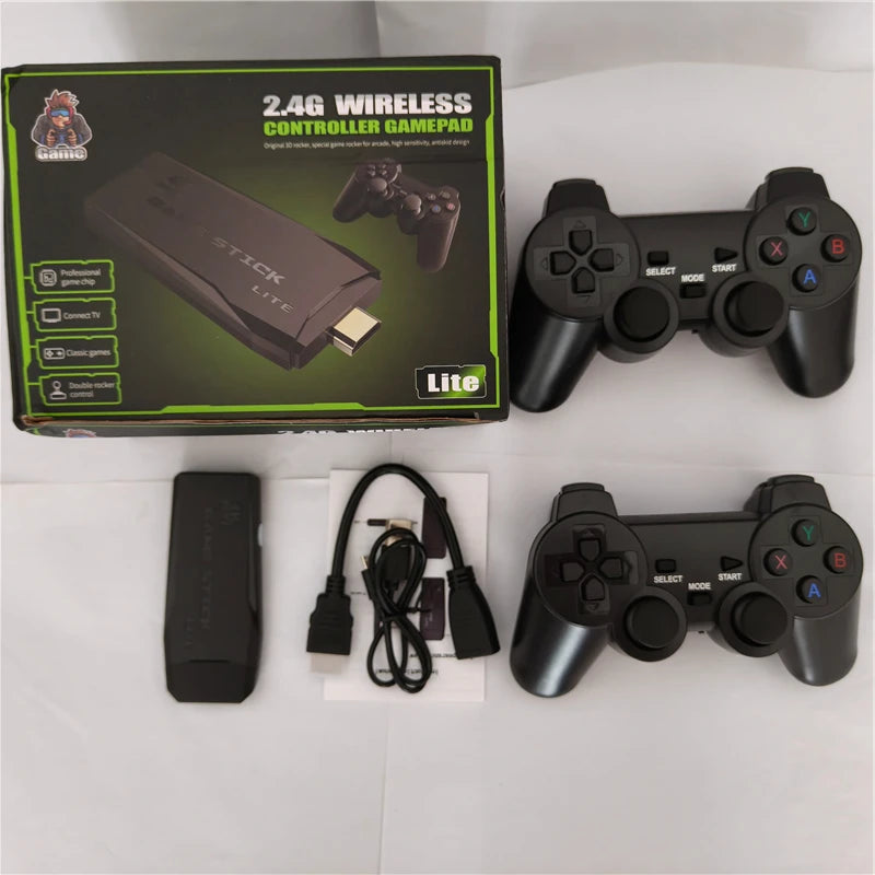 M8 TV Stick Video Game Console 2.4G Double Wireless Controller 4K 20000 Games 64GB 32GB Retro Games for Children Christmas Gift