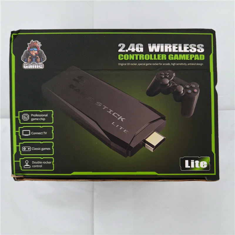 M8 TV Stick Video Game Console 2.4G Double Wireless Controller 4K 20000 Games 64GB 32GB Retro Games for Children Christmas Gift