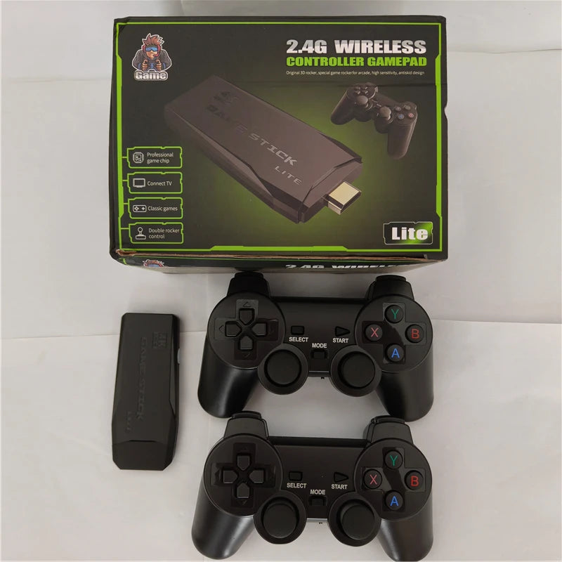 M8 TV Stick Video Game Console 2.4G Double Wireless Controller 4K 20000 Games 64GB 32GB Retro Games for Children Christmas Gift
