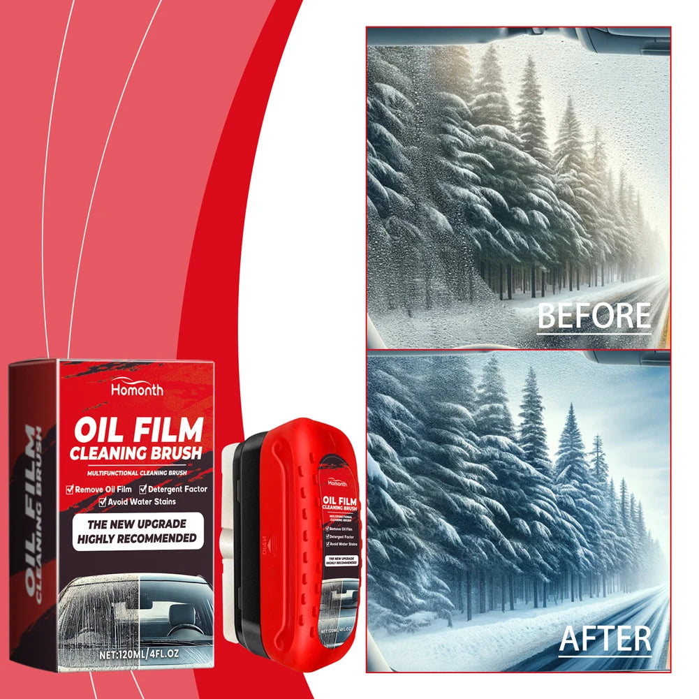 Powerful Car Windshield Cleaner Auto Glass Sponge Cleaning Brush Windshield Oil Film Stain Removal Glass Oil Film Cleaning Brush