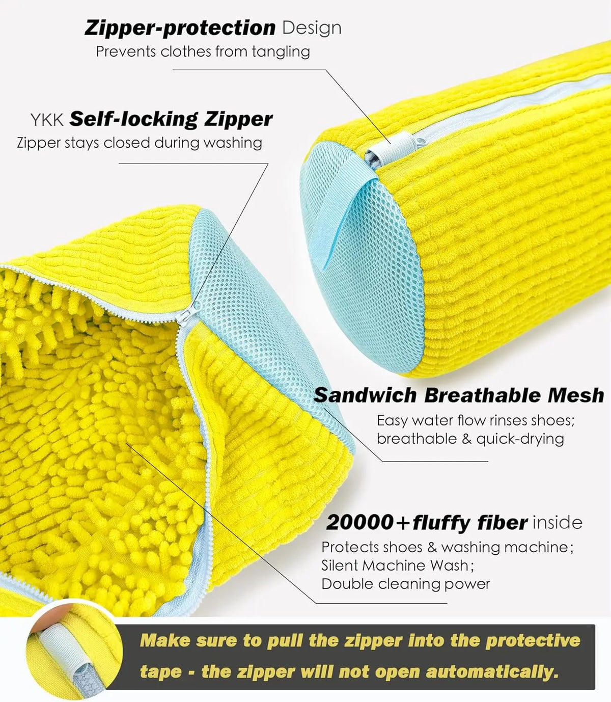 Shoes Washing Bag Laundry Bag Padded Shoe Protector Fluffy Fiber Polyester Laundry Wash Bag Machine Washable Organizer