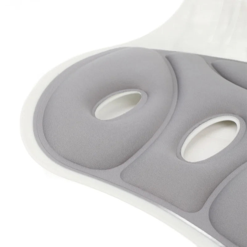 Back And Lumbar Support Breathable Fabric Petal Shaped Office Chair Seating Cushion Black