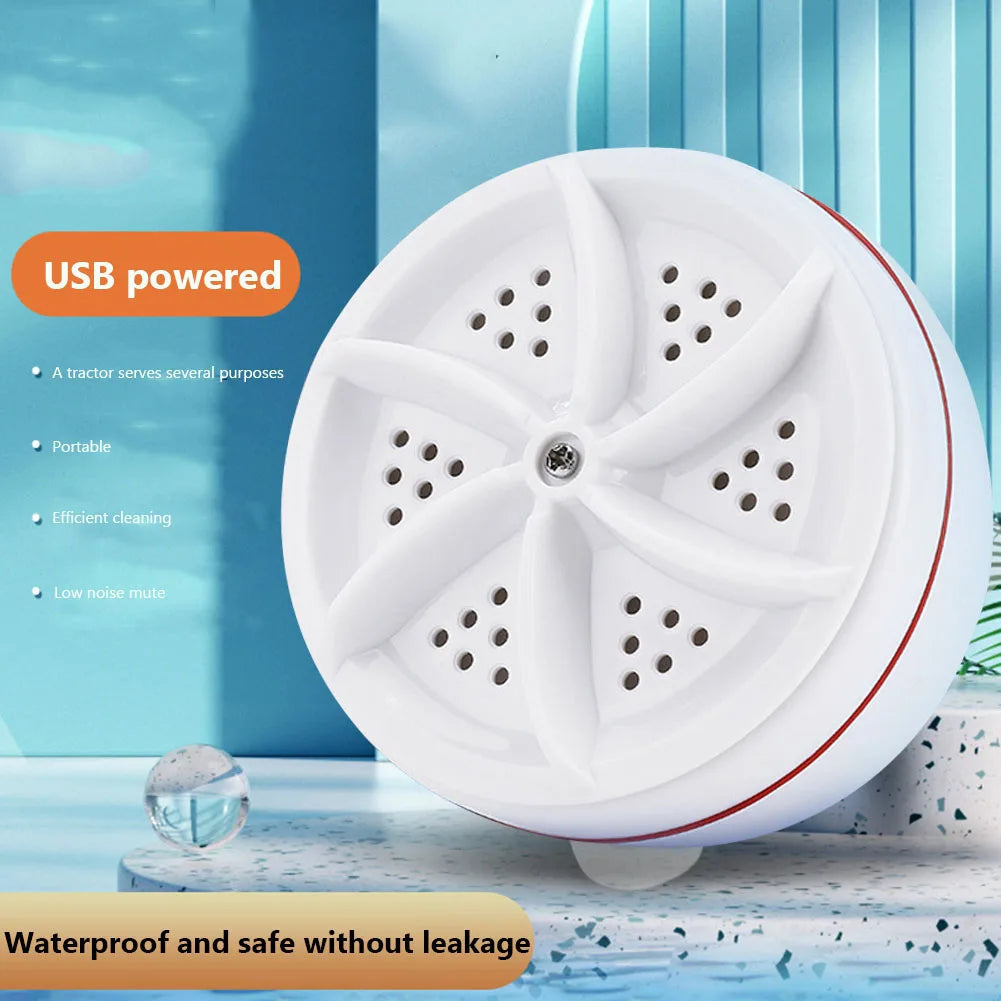 Ultrasonic Turbo Washing Machines Wheel Bubble Portable Washing Machines Multifunction Cleaning Low Noise for Business Trip
