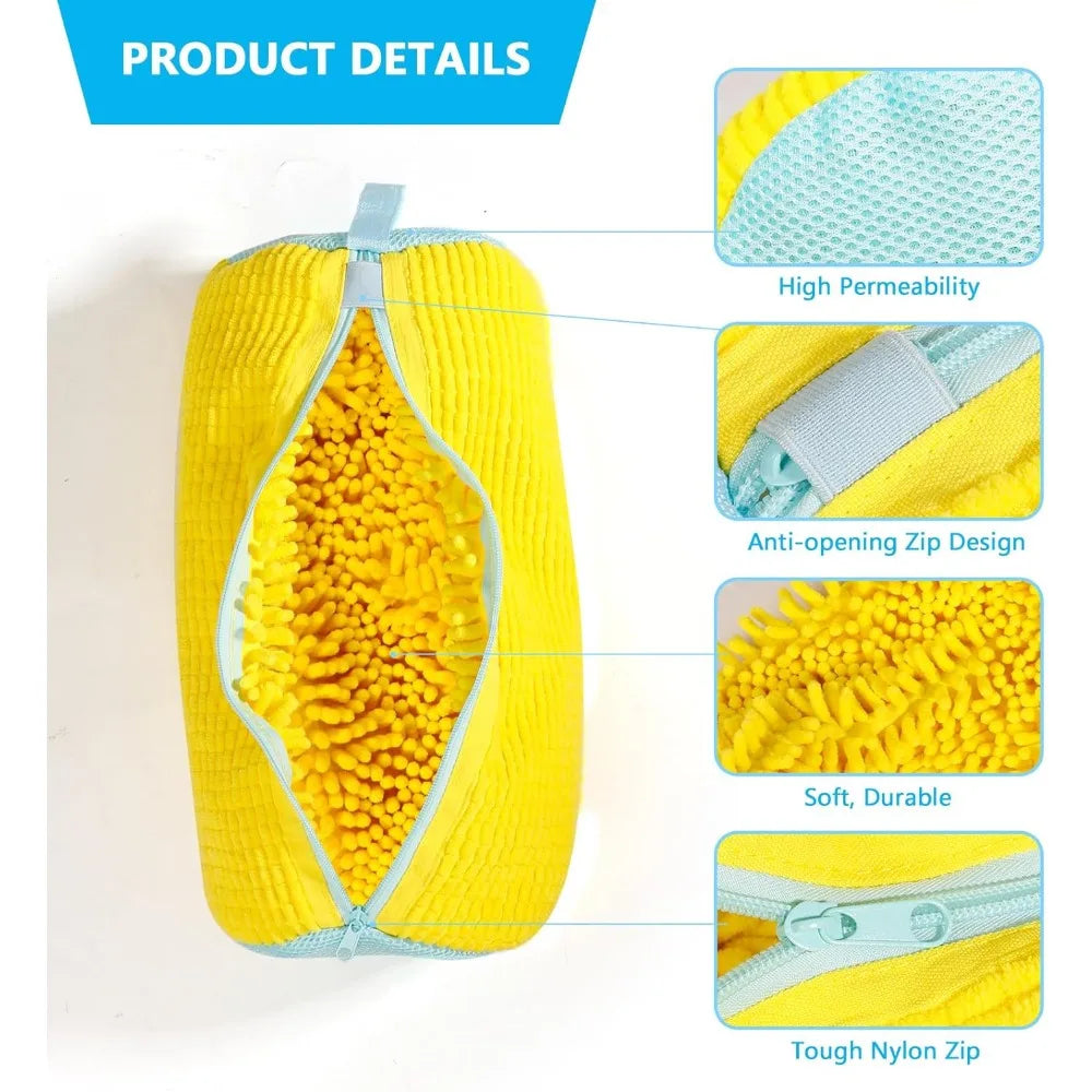 Shoes Washing Bag Laundry Bag Padded Shoe Protector Fluffy Fiber Polyester Laundry Wash Bag Machine Washable Organizer
