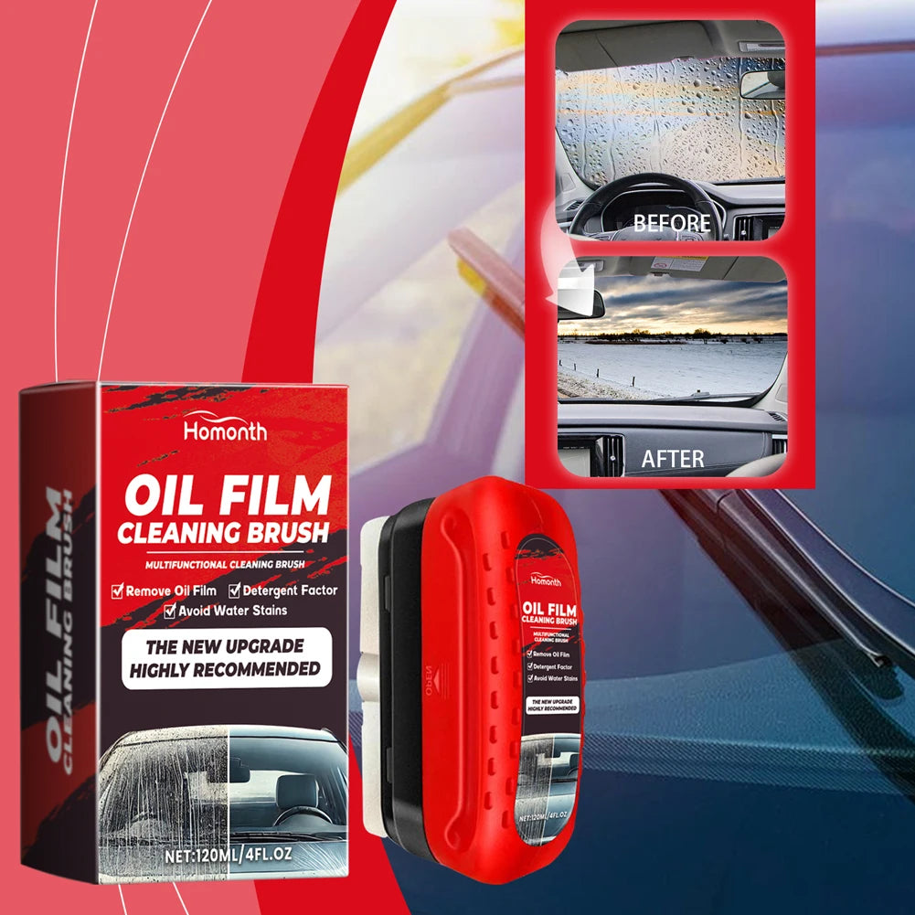 Powerful Car Windshield Cleaner Auto Glass Sponge Cleaning Brush Windshield Oil Film Stain Removal Glass Oil Film Cleaning Brush