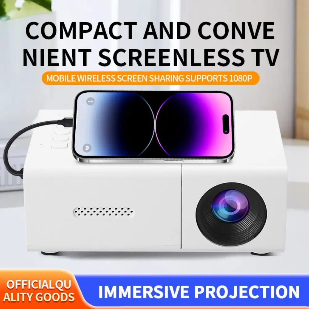 1080P Resolution Mini Projector Built-in Speaker LCD Technology Portable Projector Halloween Gifts Remote Control LED Projector