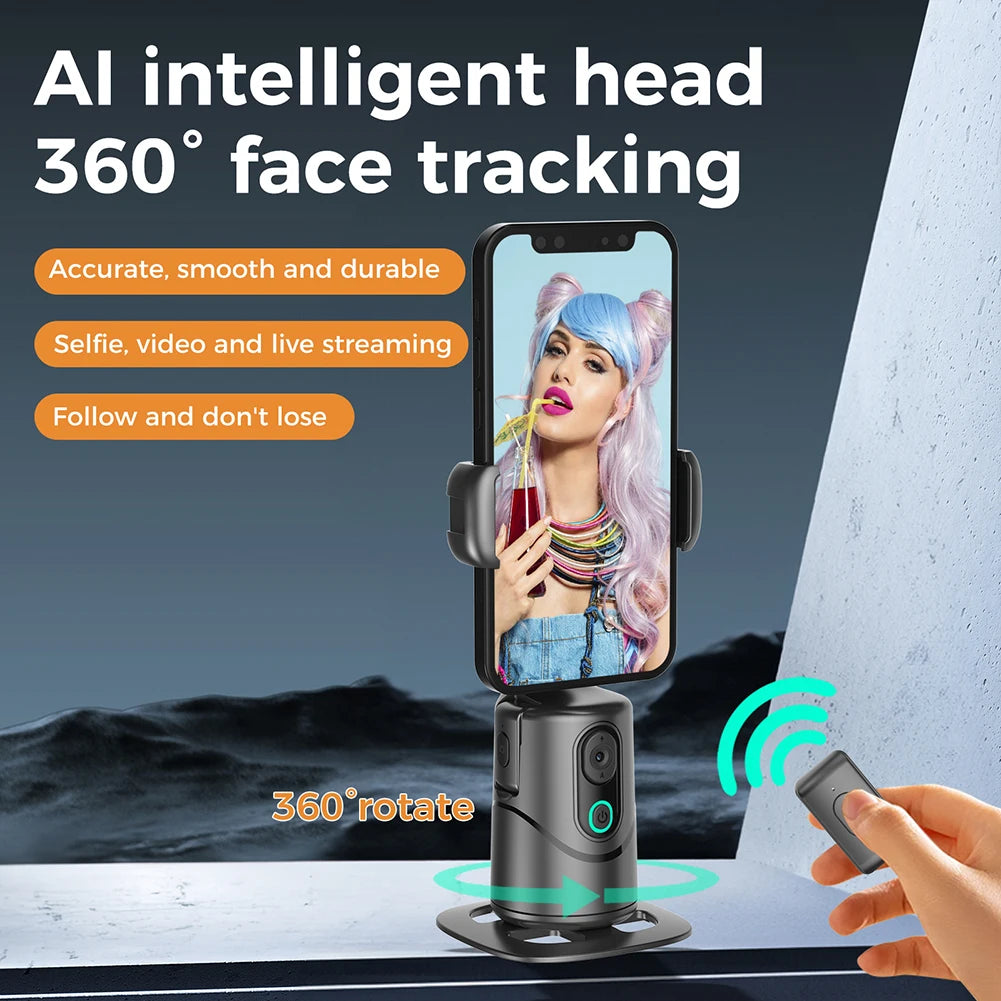 Auto Face Tracking Tripod No App Smart Stand Built-In Fill Light Follow-up Gimbal Stabilizer for Video Recording