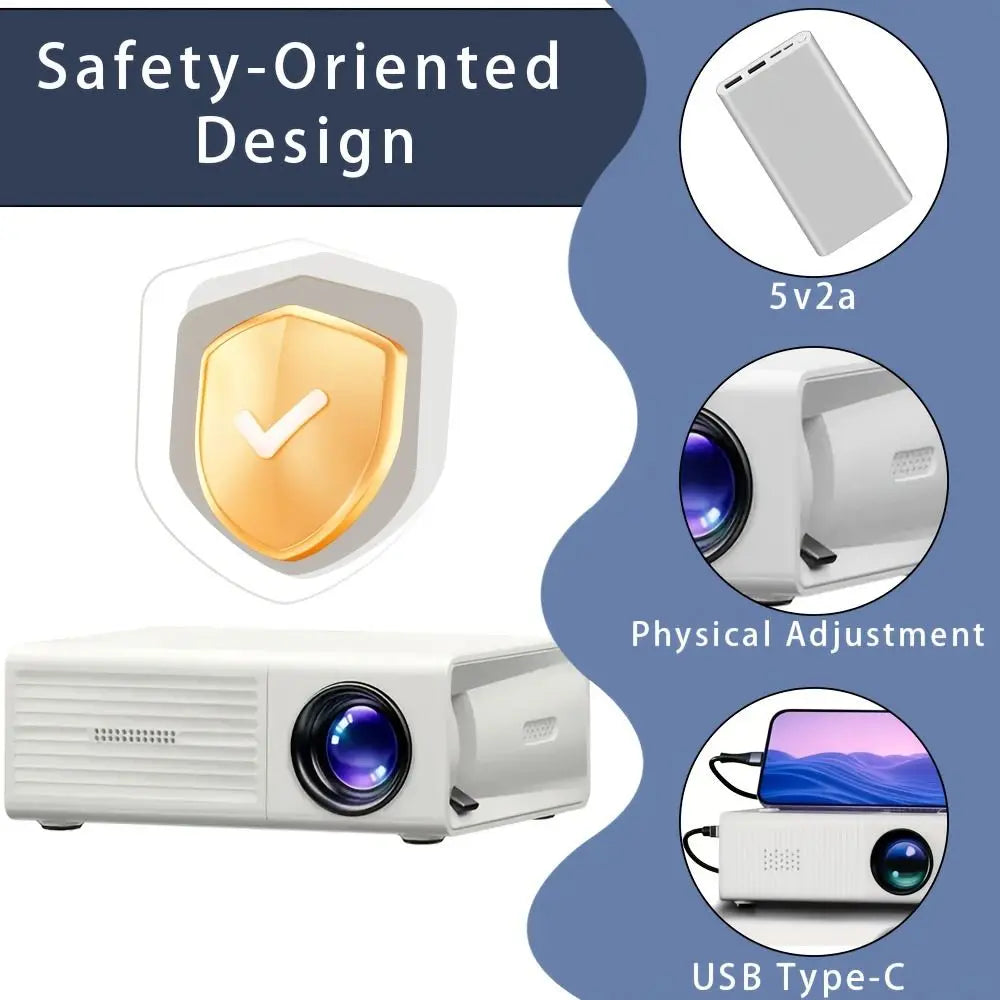 1080P Resolution Mini Projector Built-in Speaker LCD Technology Portable Projector Halloween Gifts Remote Control LED Projector