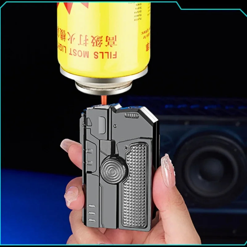 Multi Functional Decompression Gun Type Lighter Foldable Dual Form Gyro Shaped Lighter Creative Trendy Cigarette Accessory Giftt