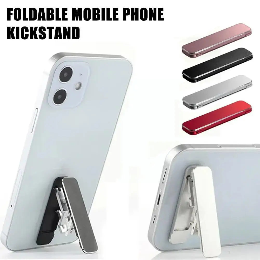 Aluminum alloy self-adhesive folding phone holder, portable phone holder, desktop invisible stand
