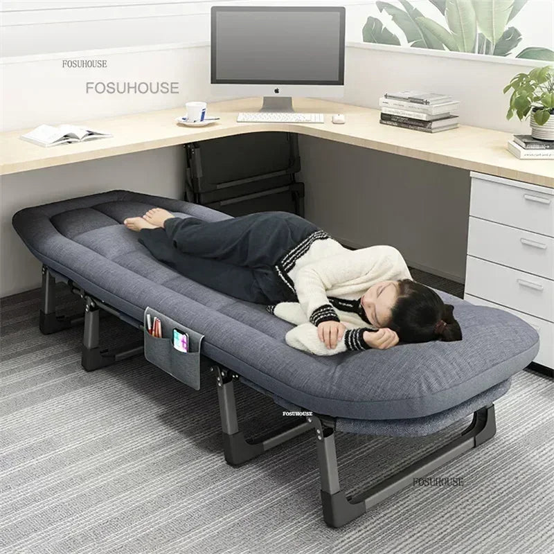Minimalist Folding Bed Leisure Portable Sleeping Beds Indoor Modern home Furniture Office Lunch Break Individual Recliner Bed L