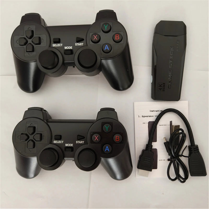 M8 TV Stick Video Game Console 2.4G Double Wireless Controller 4K 20000 Games 64GB 32GB Retro Games for Children Christmas Gift